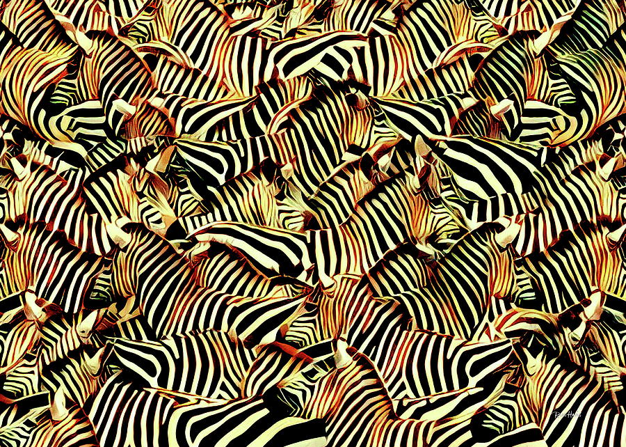 Zebras  Digital Art by Russ Harris