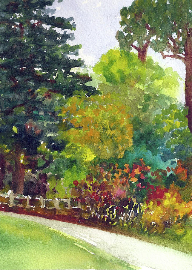 Zellerbach Garden Painting by Karen Coggeshall