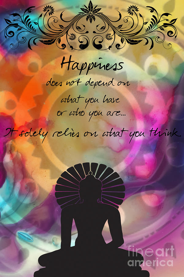 Zen Art Inspirational Buddha quotes Happiness Digital Art by Justyna Jaszke JBJart