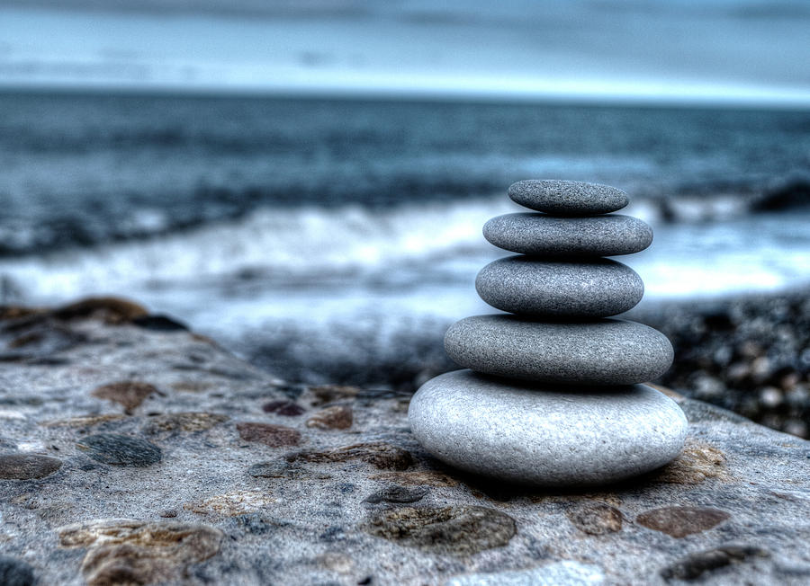 Zen Balancing Stones and Sea Photograph by John Williams