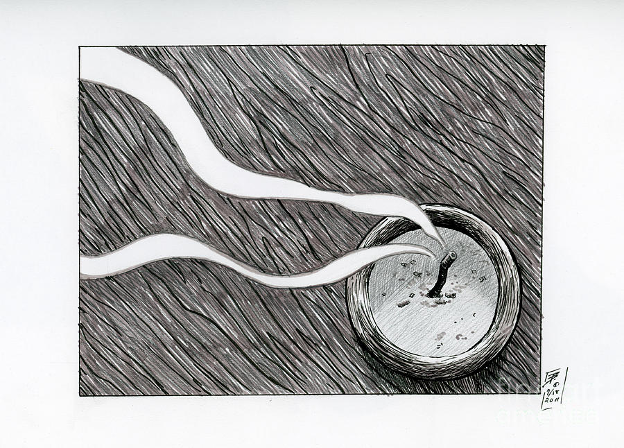 Incense Drawing - Zen by Brandy Woods
