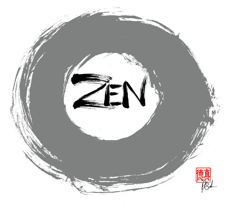 Zen Calligraphy 3 Painting by Peter Cutler