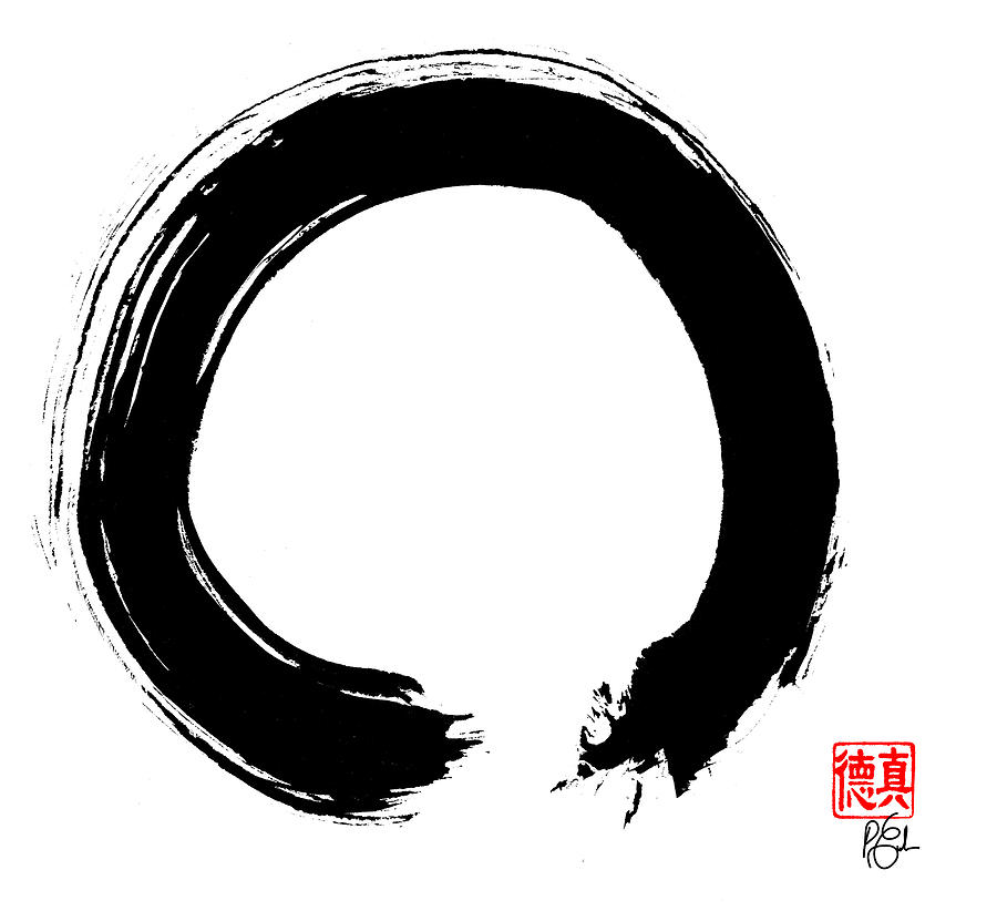 Enso Painting - Zen Circle Five by Peter Cutler