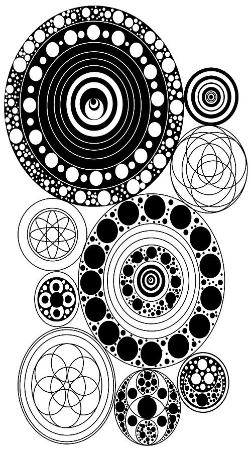 Abstract Digital Art - Zen Circles Design by Alicia Counter