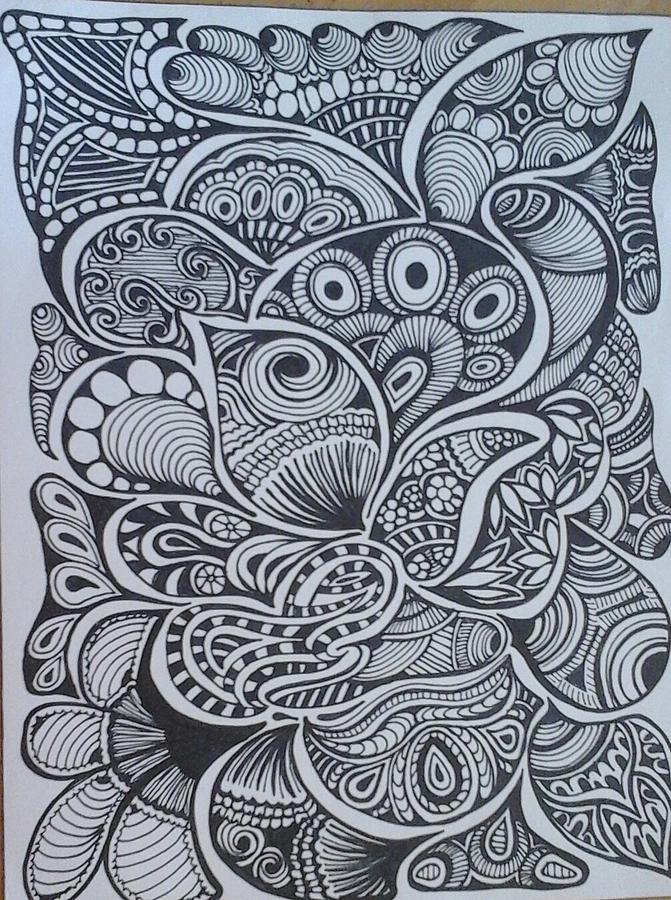 Zen Crazy Drawing by Julie Thomas - Fine Art America