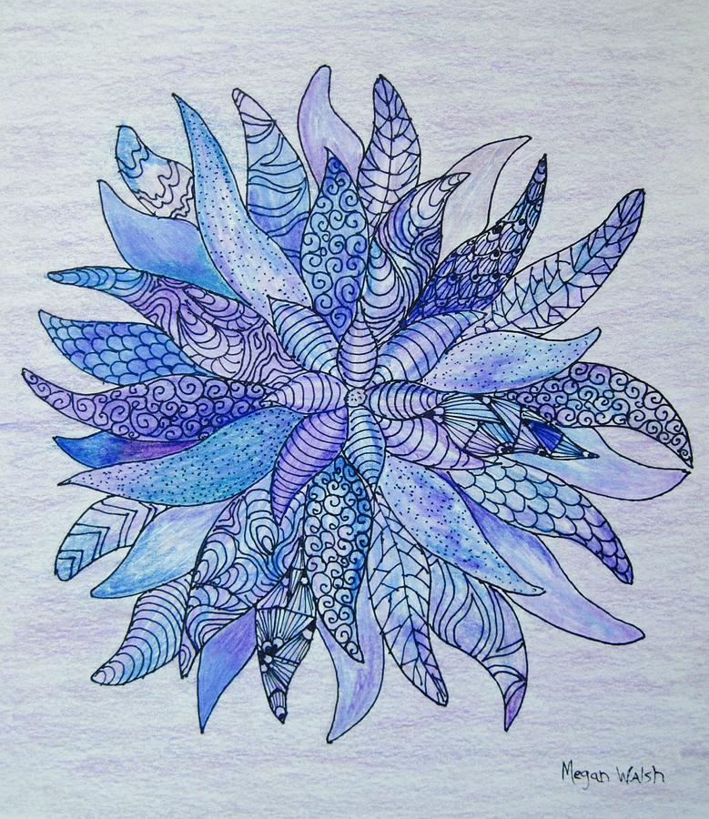Zen flower mandala Drawing by Megan Walsh