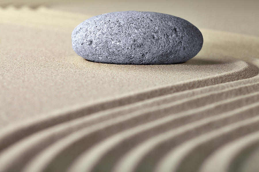 Abstract Photograph - Zen Garden - Sand And Stone by Dirk Ercken