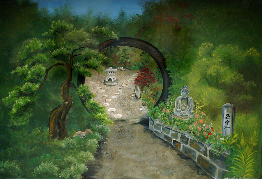 Zen Garden Painting by Sundara Fawn
