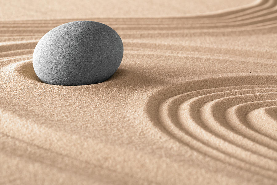 Zen Meditation Stone And Sand Photograph by Dirk Ercken