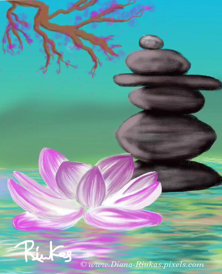 Zen Pool- Turquoise Digital Art by Serenity Studio Art