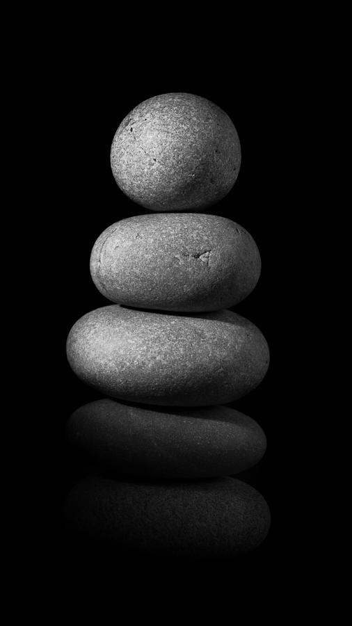 Zen Stones In The Dark II Photograph by Marco Oliveira