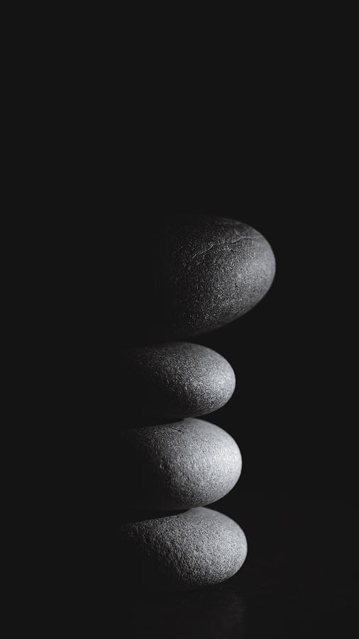 Zen Stones In The Dark III Photograph by Marco Oliveira