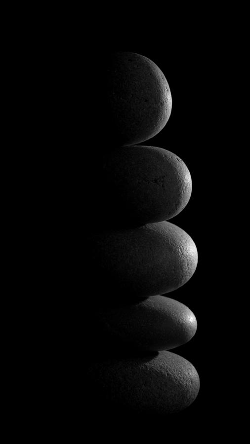 Zen Stones In The Dark Photograph by Marco Oliveira