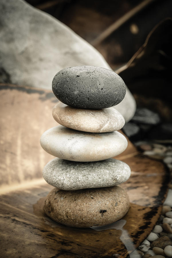 Buddha Photograph - Zen Stones IV by Marco Oliveira