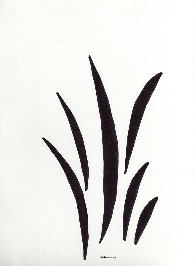 Zen Sumi 1a Black Ink on Watercolor Paper by Ricardos Mixed Media by Ricardos Creations