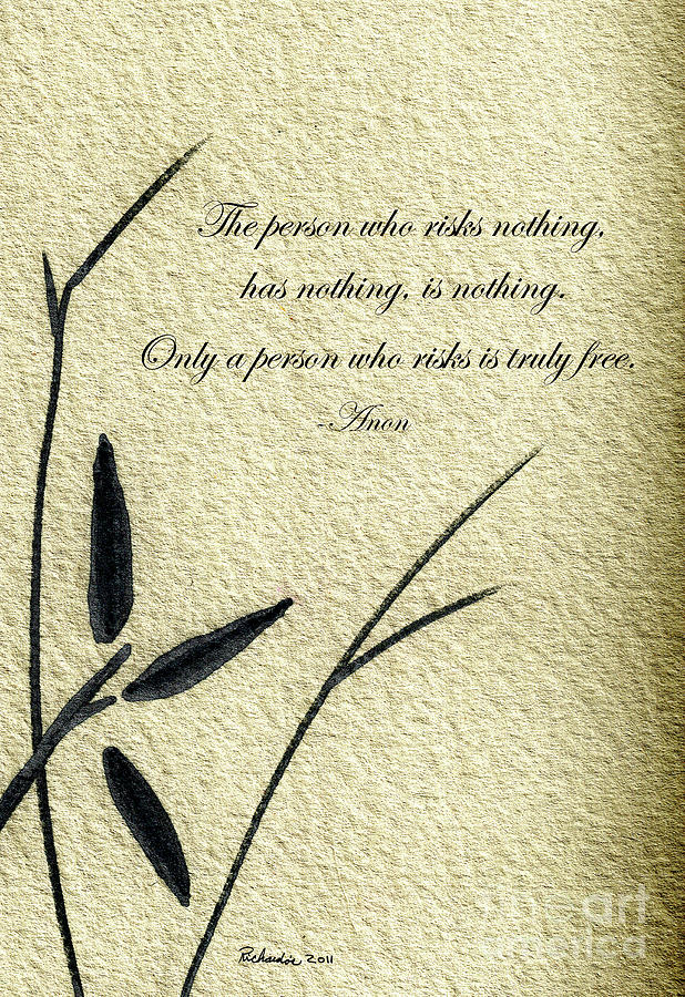 Zen Sumi 4c Antique Motivational Flower Ink on Watercolor Paper by Ricardos Mixed Media by Ricardos Creations