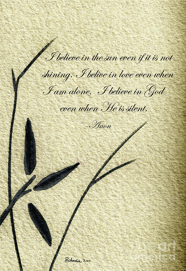 Zen Sumi 4e Antique Motivational Flower Ink on Fine Art Watercolor Paper by Ricardos Mixed Media by Ricardos Creations