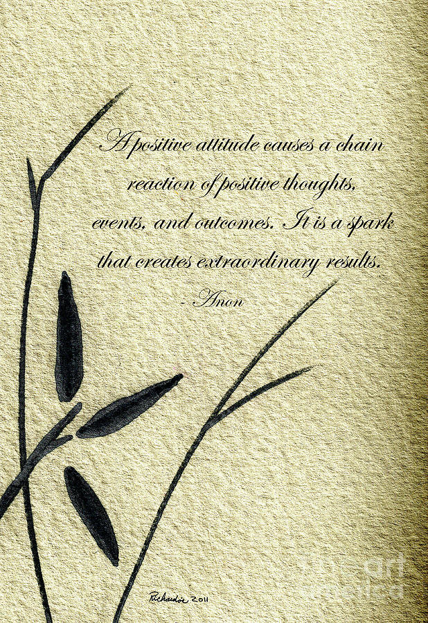 Zen Sumi 4k Antique Motivational Flower Ink on Watercolor Paper by Ricardos Mixed Media by Ricardos Creations