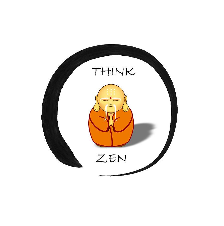 Zen symbol with Buddha Digital Art by John Wills