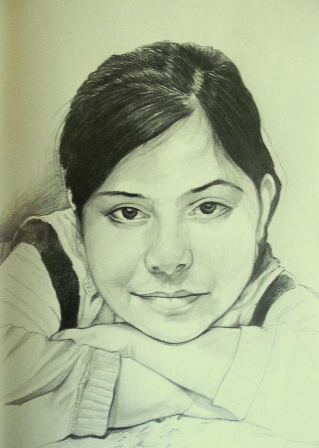Zena Is A Personal Portrait Drawing by Haydar Al-yasiry