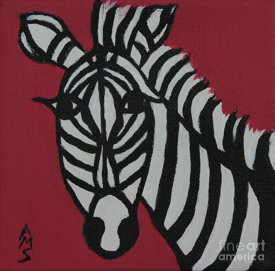 Zena Zebra Painting by Annette M Stevenson