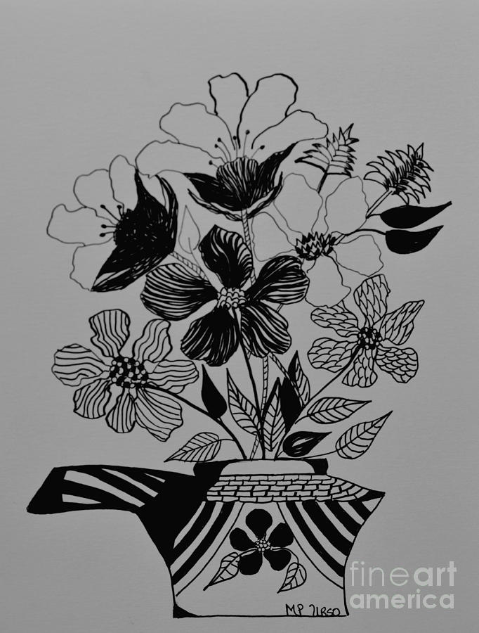 Zentangle 16-01 Drawing by Maria Urso