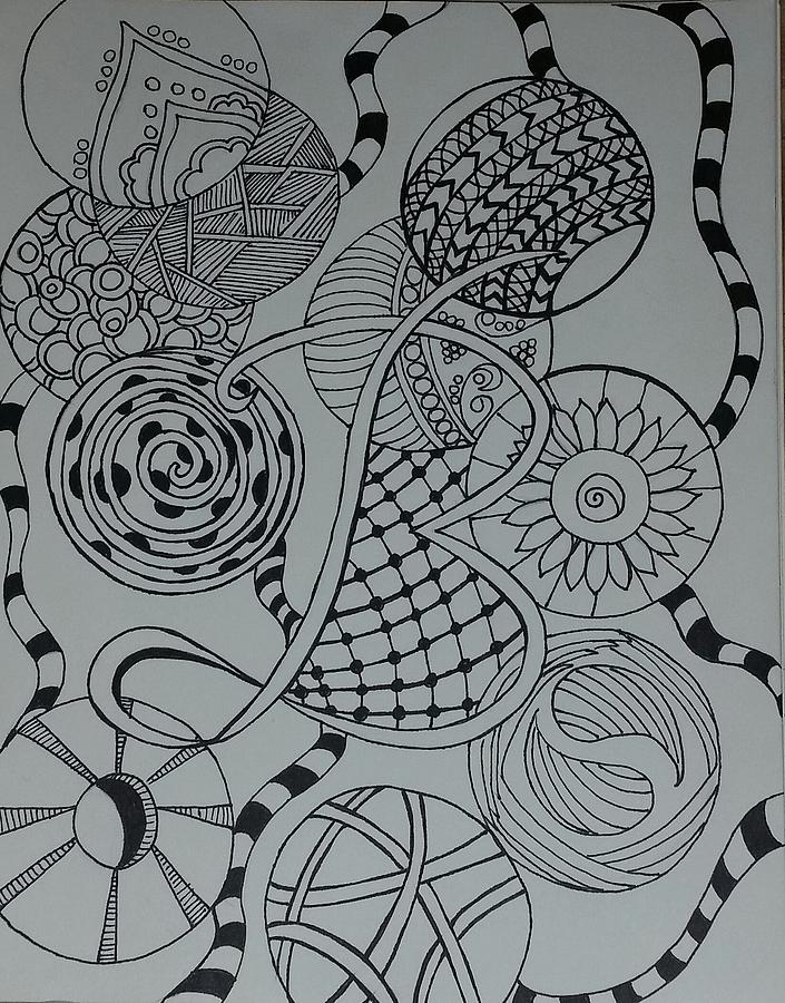 Zentangle B Drawing By Pamela Sparks