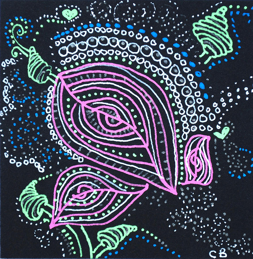 Zentangle Flower Drawing by Carole Brecht