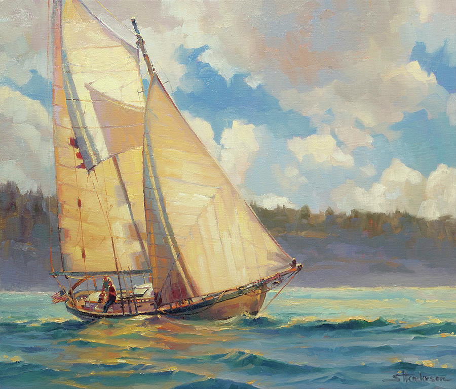 Sailboat Painting - Zephyr by Steve Henderson