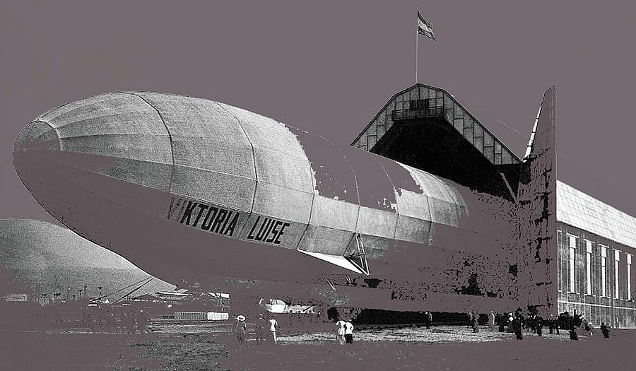 Zeppelin Viktoria Louise c.1914 color added 2016 Photograph by David Lee Guss