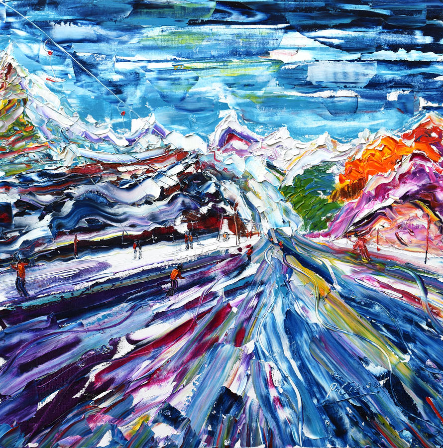 Zermatt or Cervinia Painting by Pete Caswell