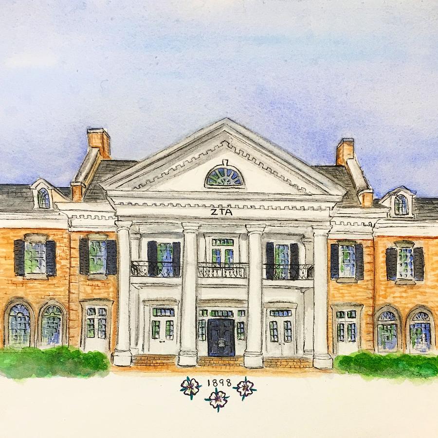 University Of Alabama Painting - Zeta Tau Alpha by Starr Weems