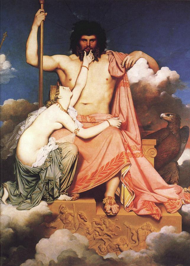 Zeus and Thetis  Painting by Jean Auguste Dominique Ingres