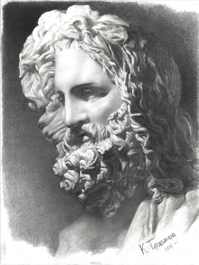 Zeus Drawing by Konstantin Alexandrov