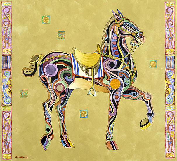 Zhou Dynasty Horse Painting by Bob Coonts