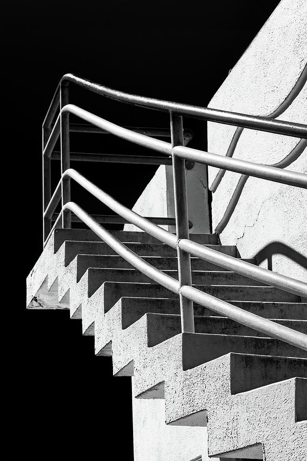 Zig Zag Stairs San Francisco Black and White Photograph by David Smith