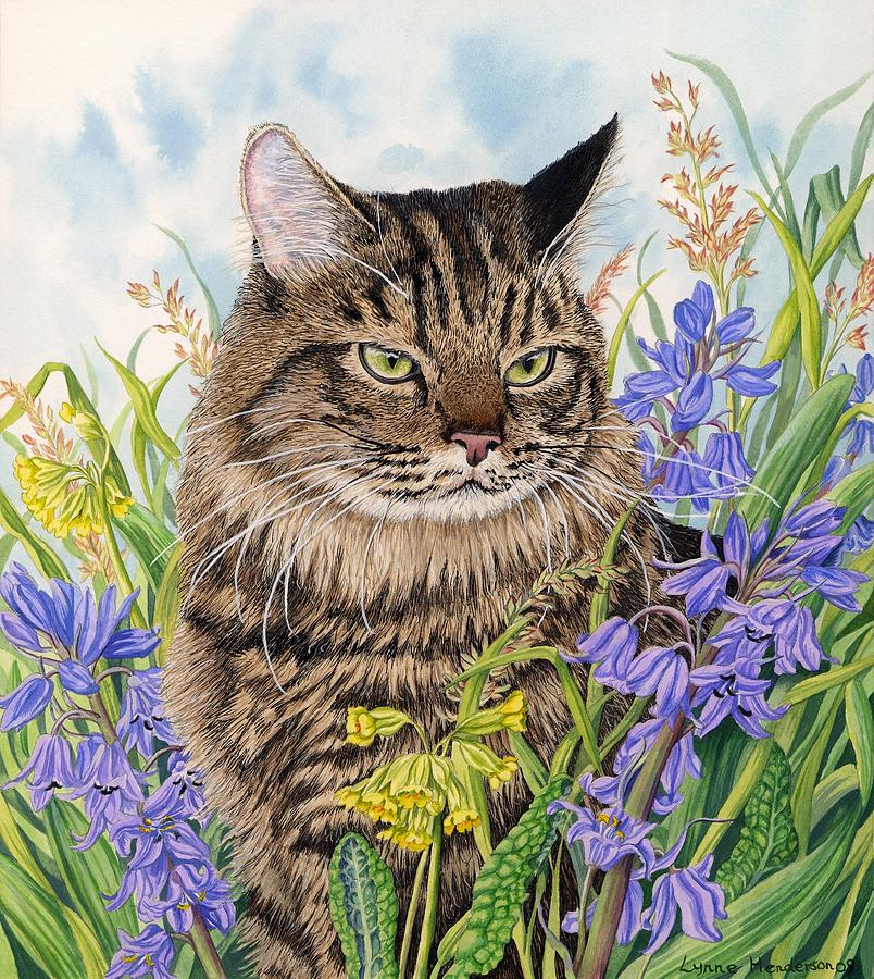 Ziggy, Maine Coon Painting by Lynne Henderson