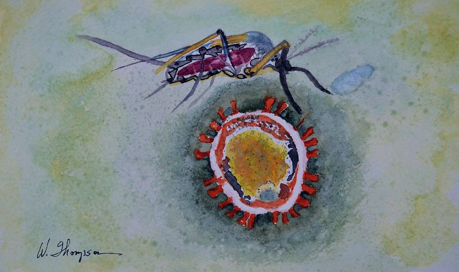 Zika Virus Painting by Warren Thompson