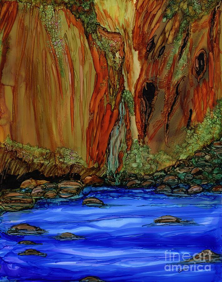 Zion Canyon River Walk Painting by Eunice Warfel