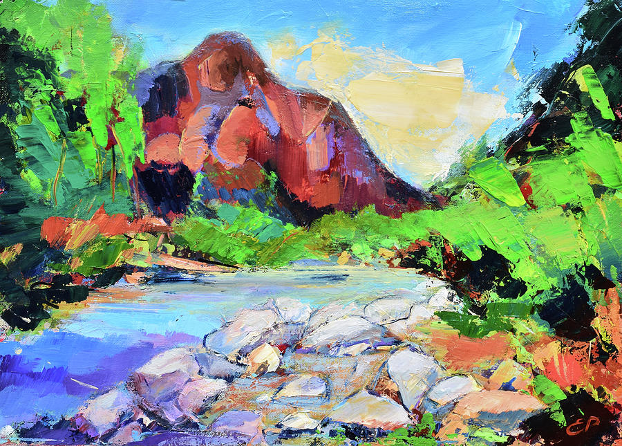 Zion National Park Painting - Zion Colors by Elise Palmigiani