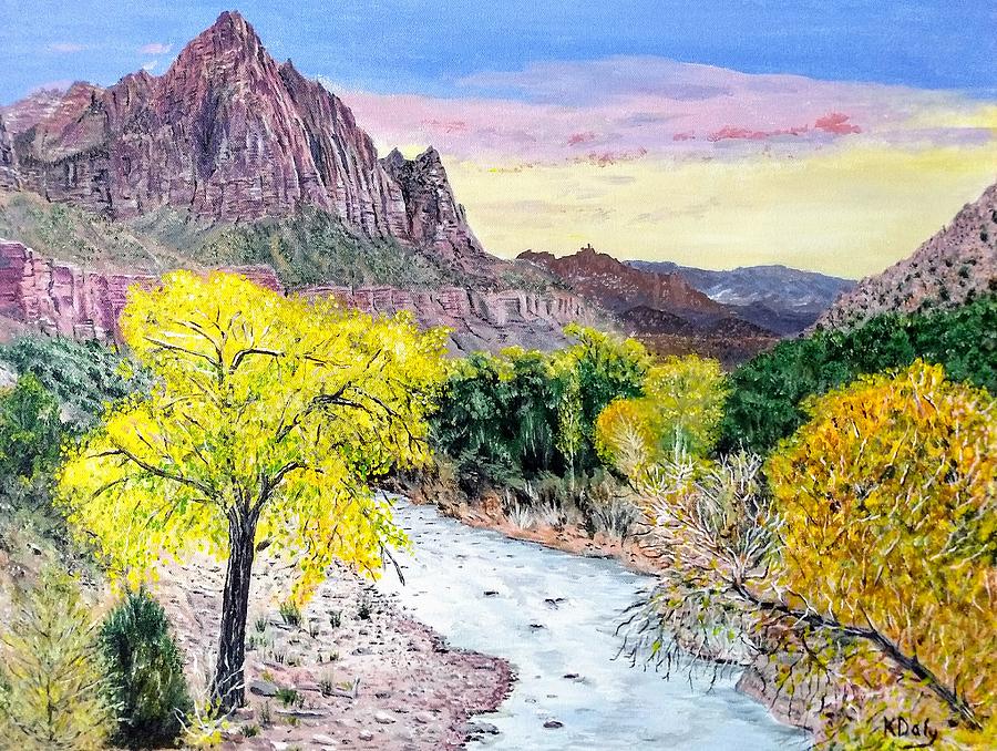 Zion Creek Painting by Kevin Daly