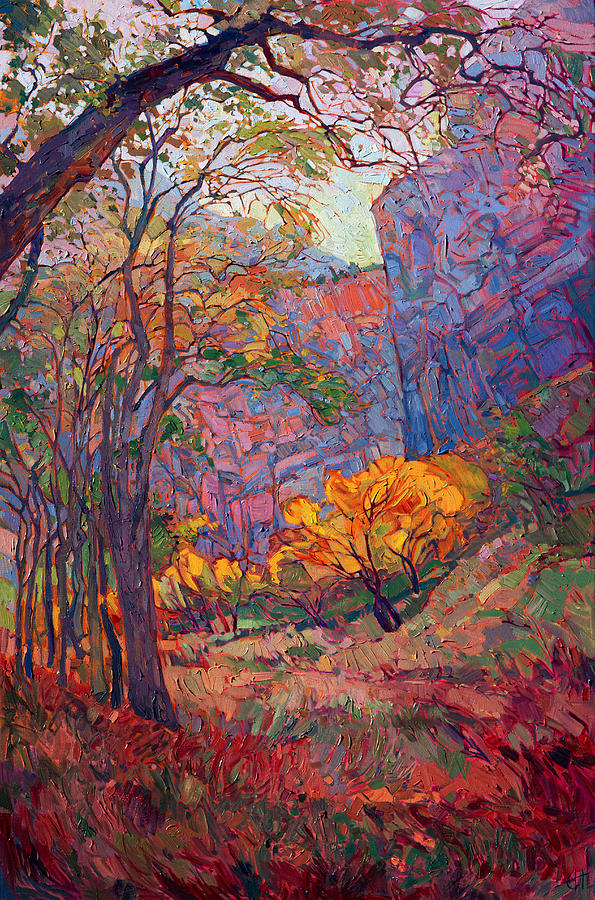Zion Deep Painting by Erin Hanson