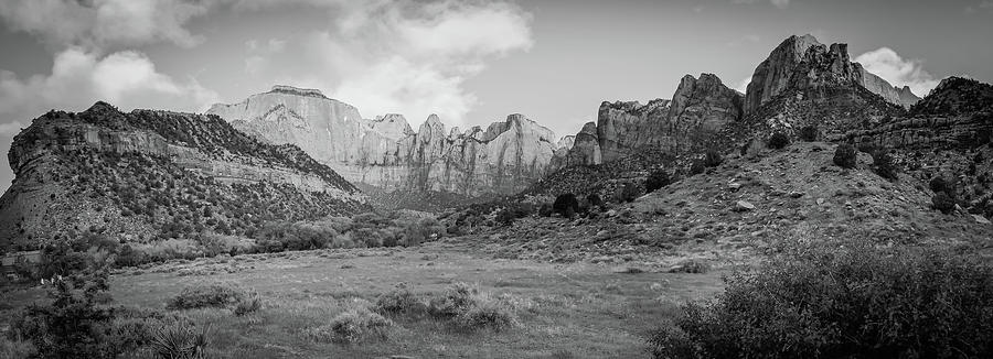 Zion National Park - Towers of the Virgin Panorama - Black and White ...