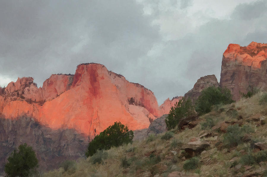 Mountain Photograph - Zion Sunrise by Jim Cook