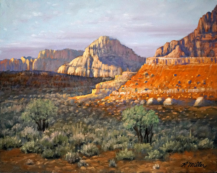 Zion Sunset Painting by Rudolph J Miller - Fine Art America