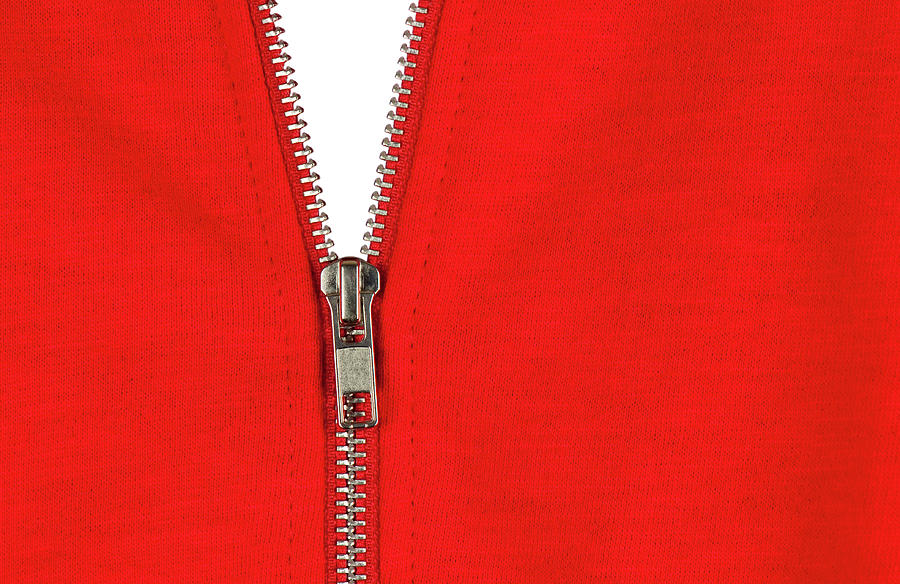 Zip of a red cotton sweater Photograph by Dutourdumonde Photography