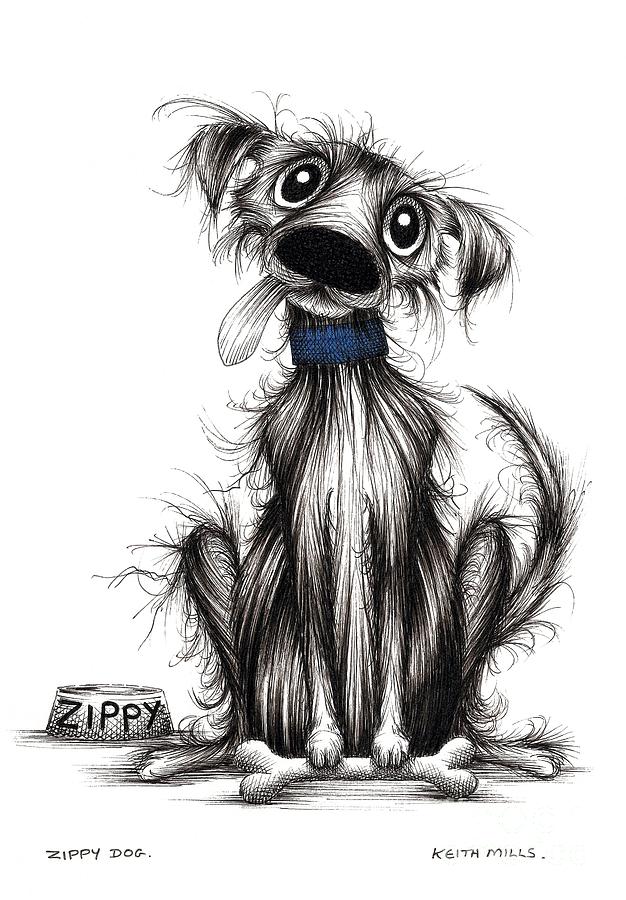 Zippy dog Drawing by Keith Mills