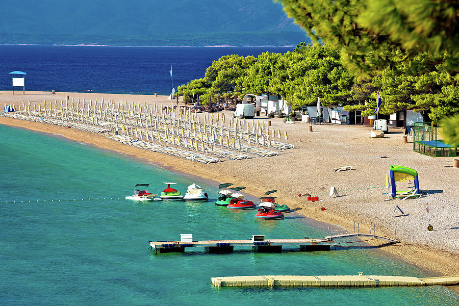 Zlatni Rat famous turquoise beach in Bol on Brac island view Photograph by Brch Photography