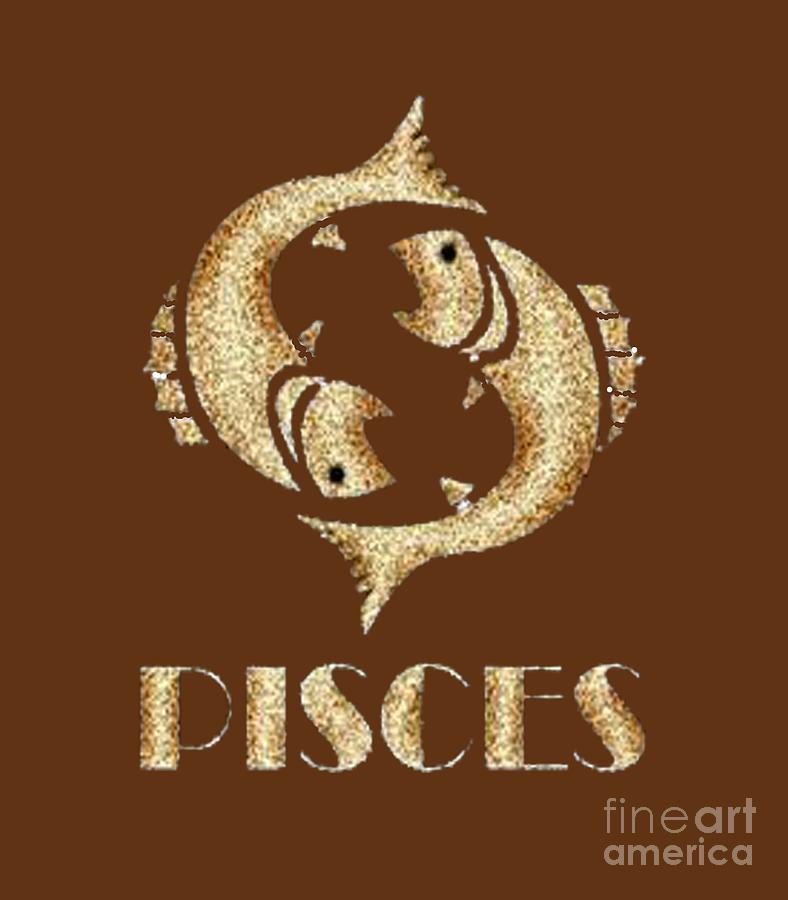 Zodiac Pisces T-shirt Painting by Herb Strobino