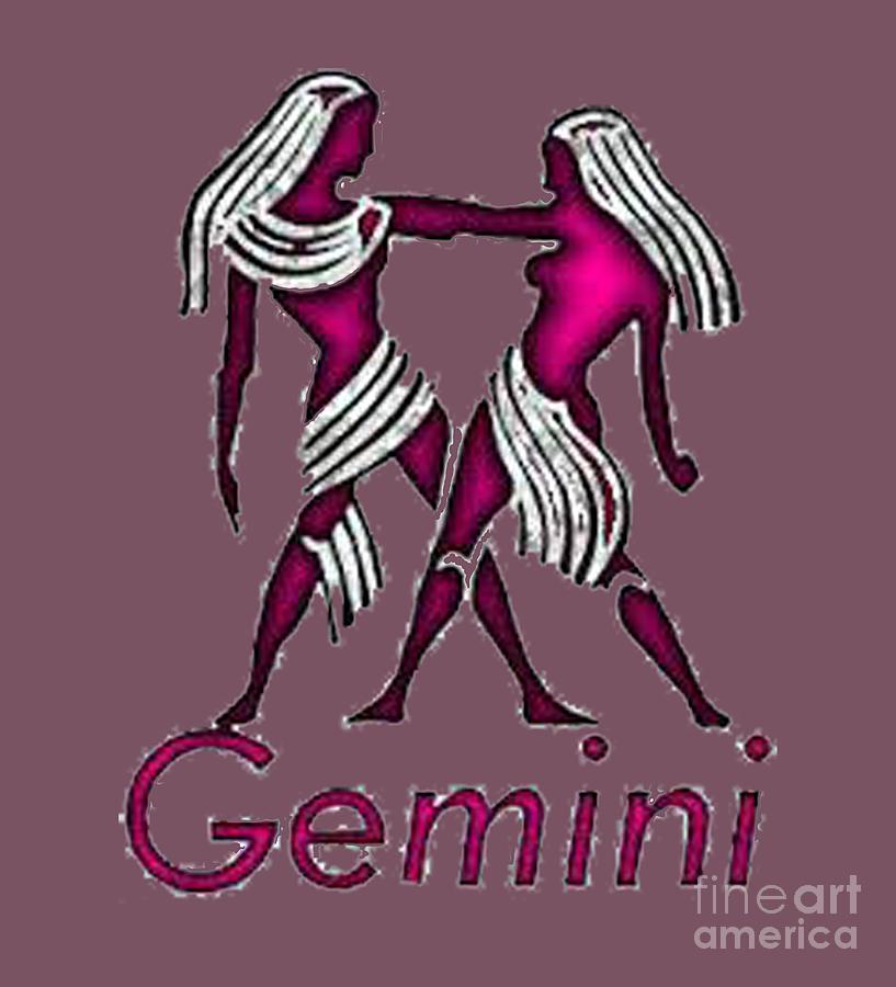 Zodiac Gemini T-shirt Painting by Herb Strobino